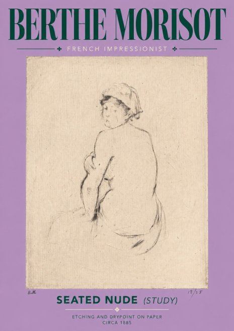 Berthe Morisot Seated Nude (Study) No5 - Juliste