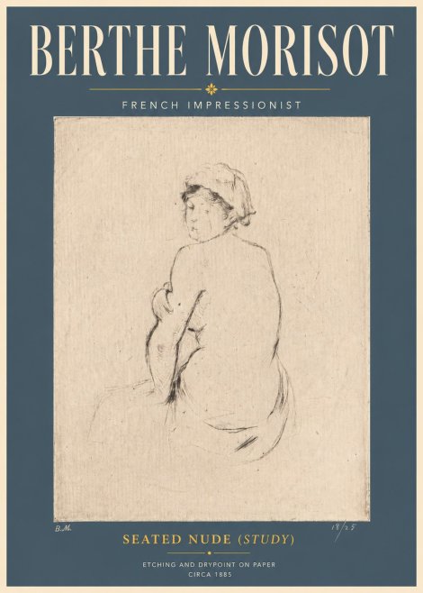 Berthe Morisot Seated Nude (Study) No6 - Juliste