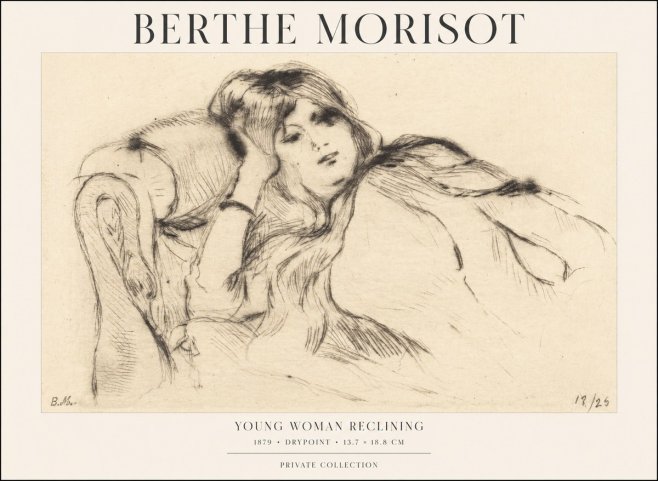 Berthe Morisot Young Woman Reclining II No1 - Juliste