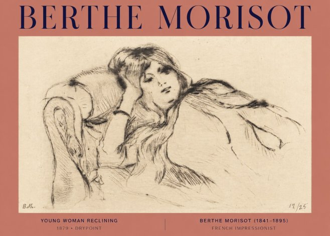 Berthe Morisot Young Woman Reclining II No2 - Juliste