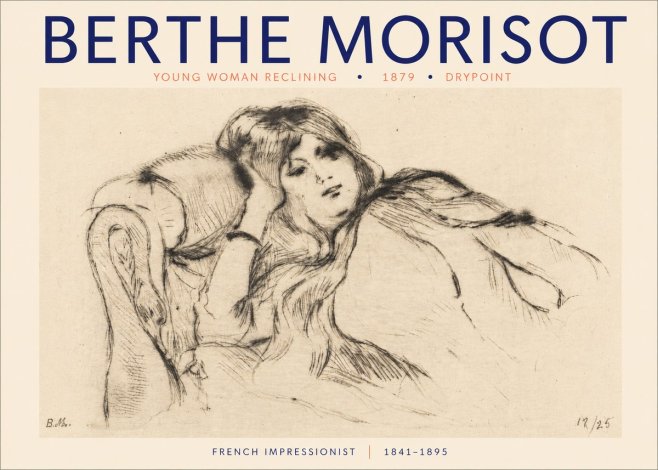 Berthe Morisot Young Woman Reclining II No3 - Juliste