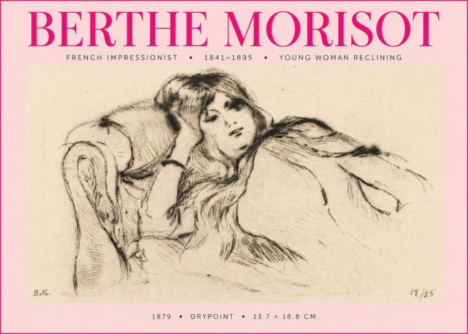 Berthe Morisot Young Woman Reclining II No5 - Juliste