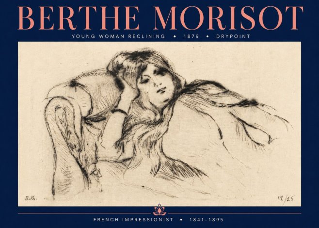 Berthe Morisot Young Woman Reclining II No6 - Juliste