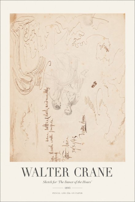 Walter Crane Sketch for 'the Dance of the Hours' No1 - Juliste