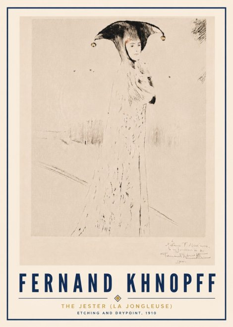 Fernand Khnopff The Jester (La Jongleuse) No5 - Juliste