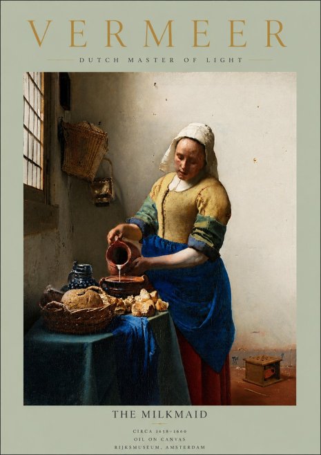 Vermeer The Milkmaid No5 - Juliste