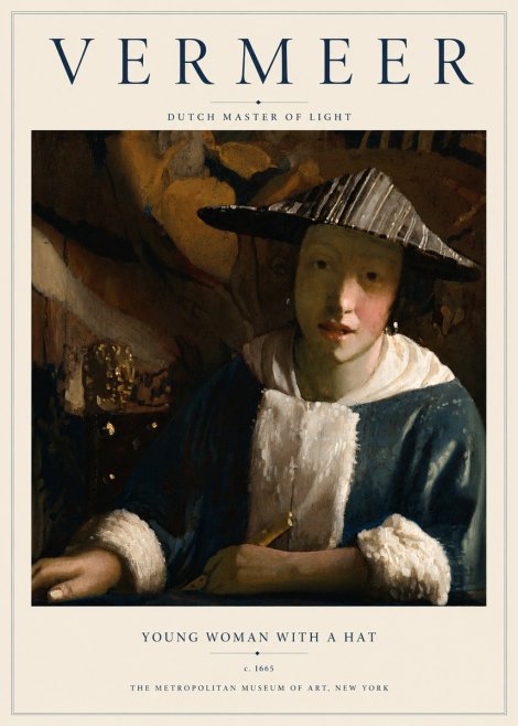 Vermeer Young Woman with a Hat No5 - Juliste