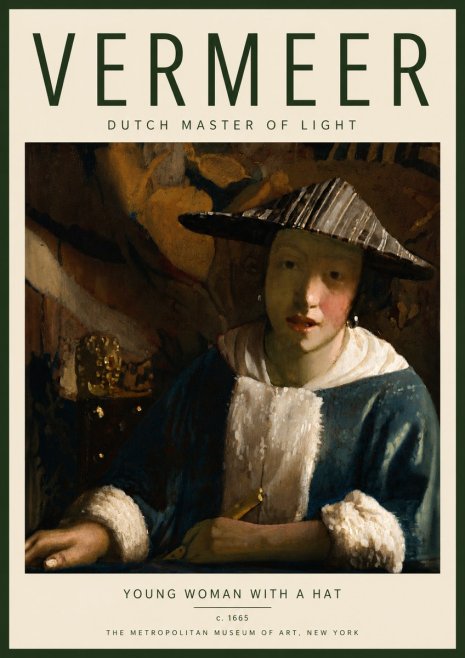 Vermeer Young Woman with a Hat No6 - Juliste