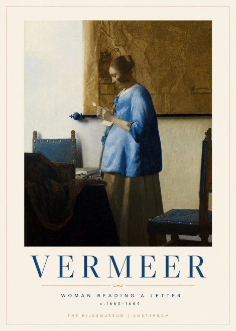 Vermeer Woman Reading a Letter No1 - Juliste