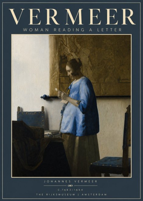 Vermeer Woman Reading a Letter No4 - Juliste