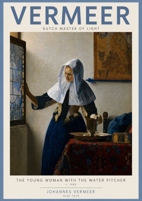 Vermeer The Young Woman with the Water Pitcher No3 - Juliste
