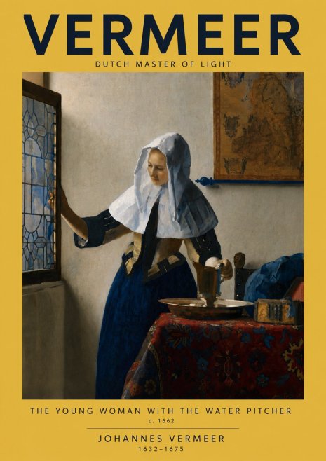 Vermeer The Young Woman with the Water Pitcher No4 - Juliste
