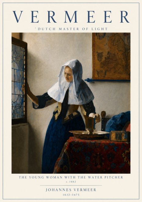 Vermeer The Young Woman with the Water Pitcher No6 - Juliste