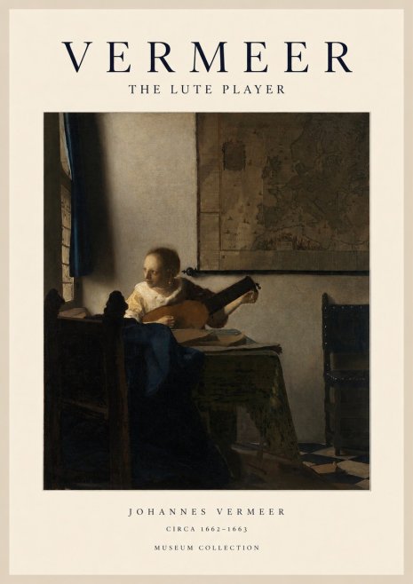 Vermeer The Lute Player No1 - Juliste