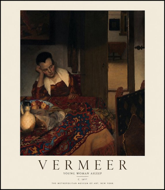 Vermeer Young Woman Asleep No1 - Juliste
