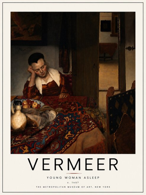 Vermeer Young Woman Asleep No6 - Juliste