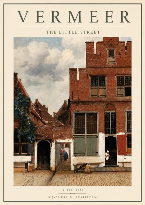 Vermeer The Little Street No4 - Juliste