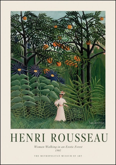 Rousseau Woman Walking in an Exotic Forest No1 - Juliste