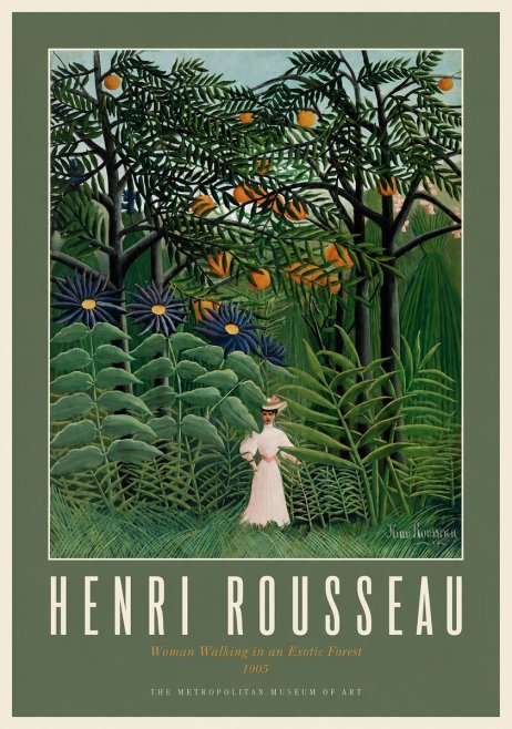 Rousseau Woman Walking in an Exotic Forest No2 - Juliste