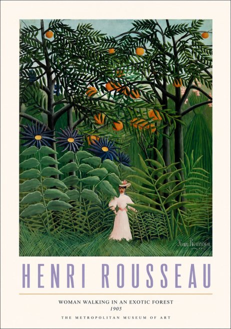 Rousseau Woman Walking in an Exotic Forest No3 - Juliste