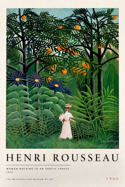Rousseau Woman Walking in an Exotic Forest No6 - Juliste