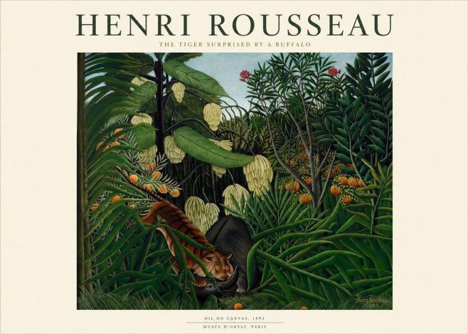 Rousseau The Tiger Surprised by a Buffalo No1 - Juliste