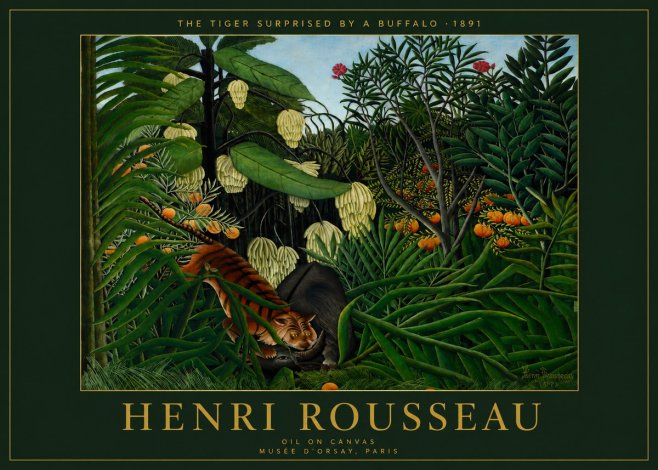 Rousseau The Tiger Surprised by a Buffalo No4 - Juliste