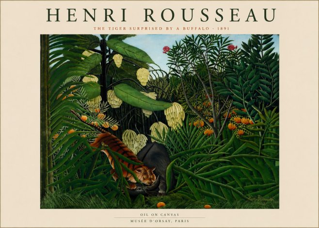 Rousseau The Tiger Surprised by a Buffalo No5 - Juliste