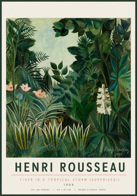 Rousseau Tiger in a Tropical Storm (Surprised!) No3 - Juliste