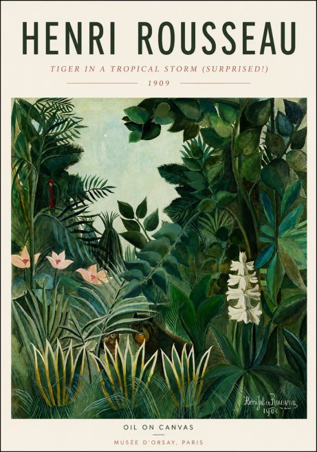 Rousseau Tiger in a Tropical Storm (Surprised!) No4 - Juliste