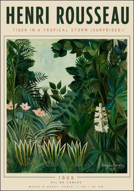 Rousseau Tiger in a Tropical Storm (Surprised!) No6 - Juliste