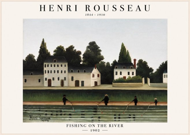 Rousseau Fishing on the River No1 - Juliste