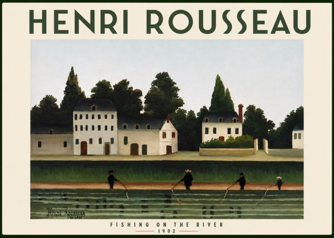 Rousseau Fishing on the River No2 - Juliste