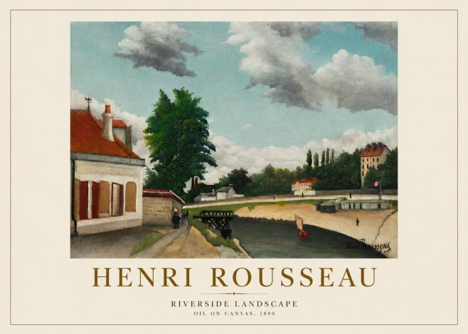 Rousseau Riverside Landscape No5 - Juliste
