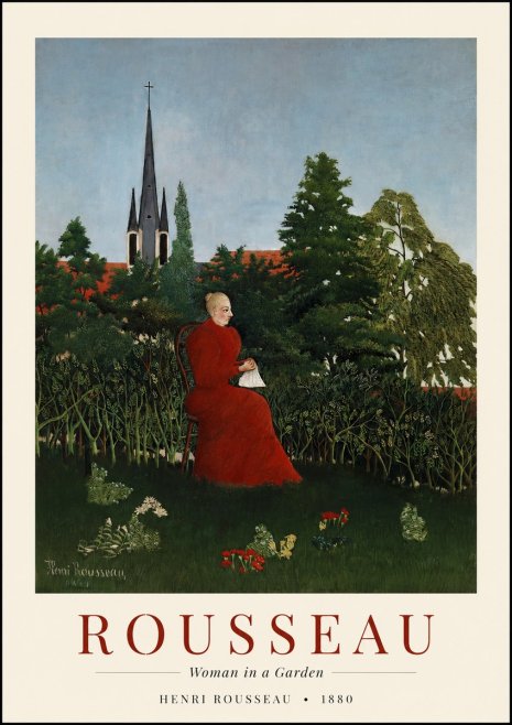 Rousseau Woman in a Garden No1 - Juliste
