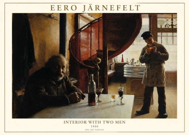 Eero Järnefelt Interior with Two Men No1 - Juliste