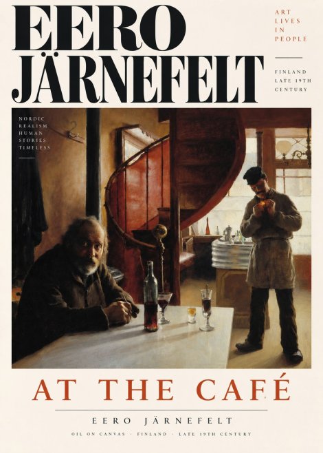 Eero Järnefelt Interior with Two Men No4 - Juliste