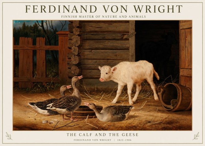 Ferdinand von Wright The Calf and the Geese No1 - Juliste