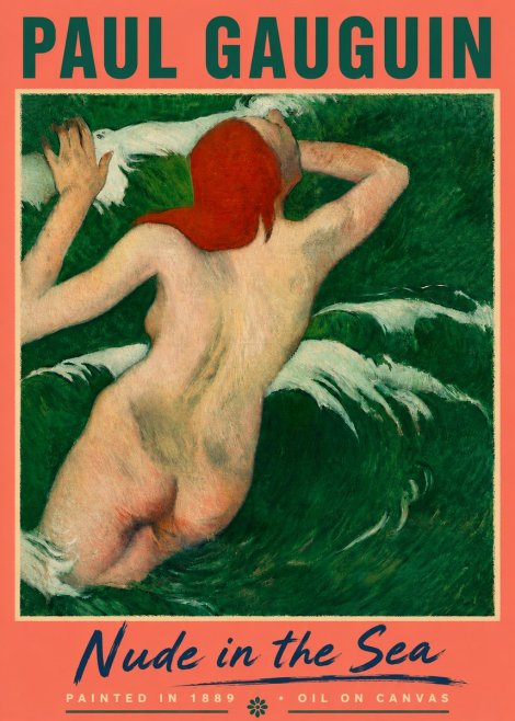Paul Gauguin Nude in the Sea No5 - Juliste