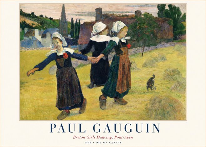 Paul Gauguin Breton Girls Dancing, Pont-aven No1 - Juliste