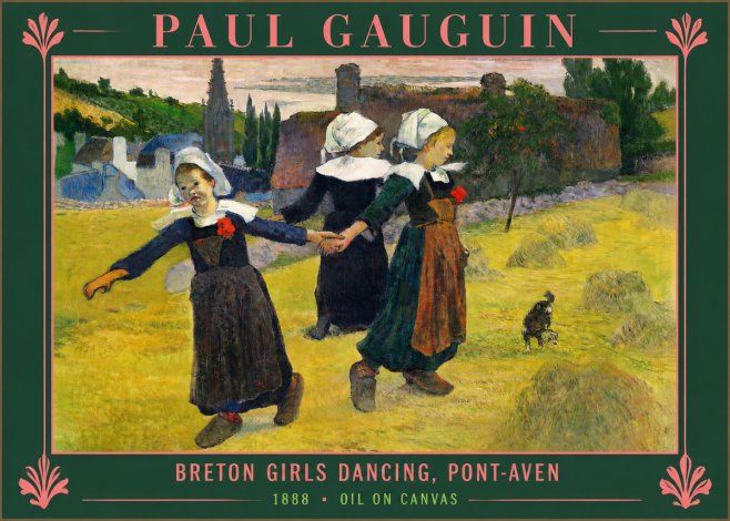 Paul Gauguin Breton Girls Dancing, Pont-aven No2 - Juliste