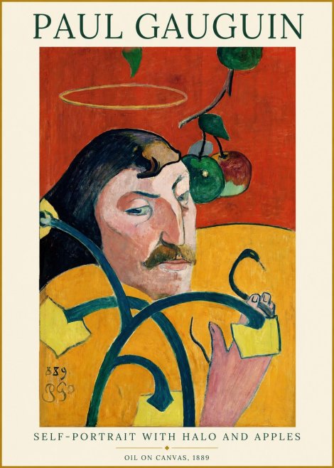 Paul Gauguin Self-portrait with Halo and Apples No1 - Juliste