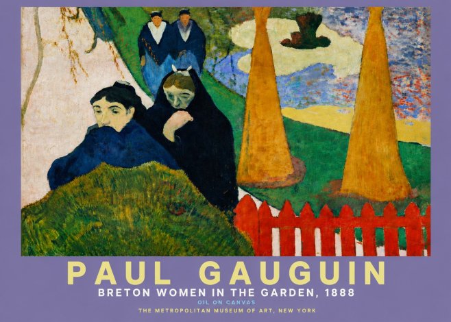 Paul Gauguin Breton Women in the Garden, 1888 No4 - Juliste
