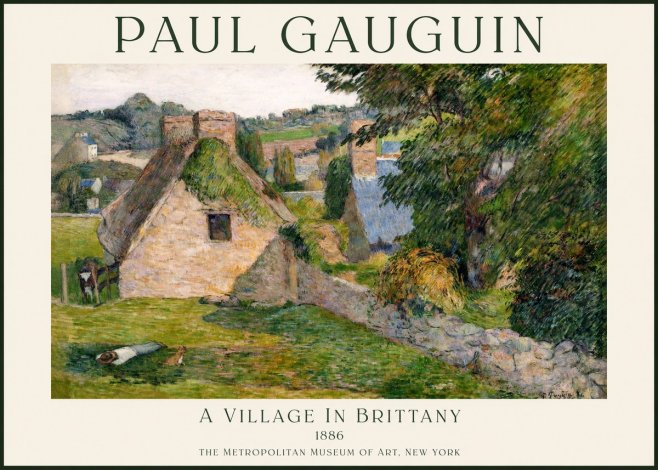 Paul Gauguin A Village in Brittany No1 - Juliste