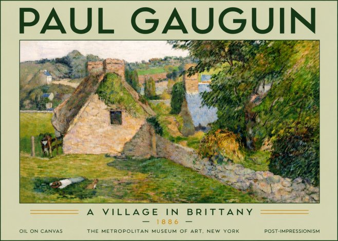 Paul Gauguin A Village in Brittany No6 - Juliste