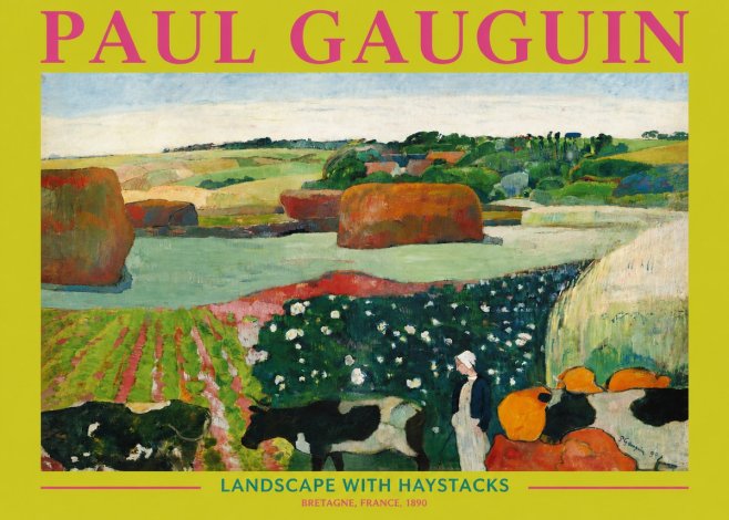 Paul Gauguin Landscape with Haystacks No3 - Juliste
