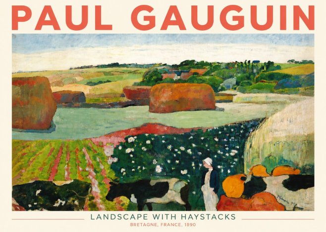 Paul Gauguin Landscape with Haystacks No4 - Juliste