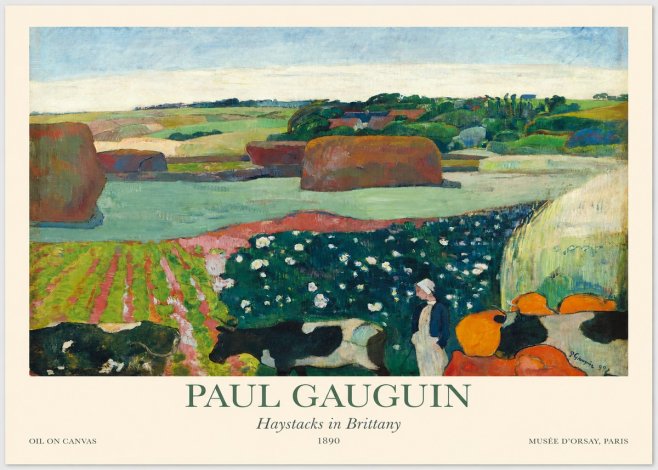 Paul Gauguin Landscape with Haystacks No5 - Juliste