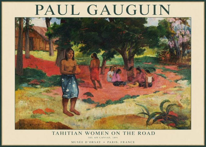 Paul Gauguin Tahitian Women on the Road No1 - Juliste