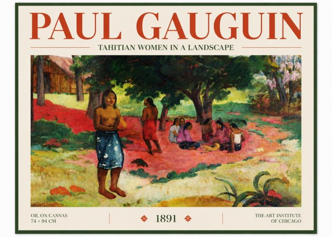 Paul Gauguin Tahitian Women on the Road No5 - Juliste